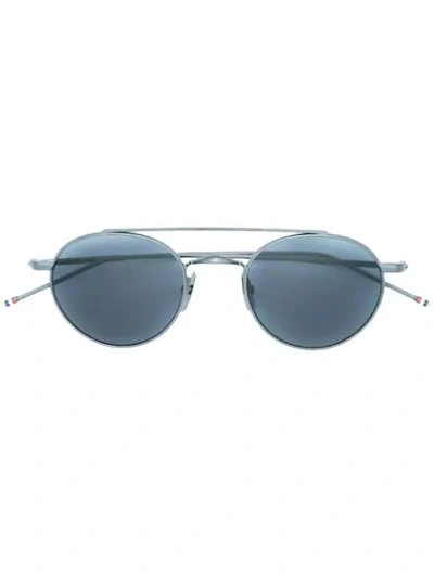 Thom Browne Round Aviator Style Sunglasses In Black