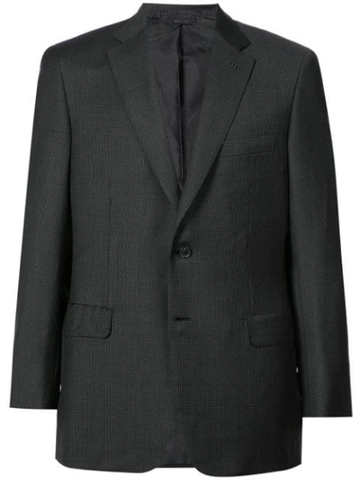 Brioni Checked Suit Jacket - Black