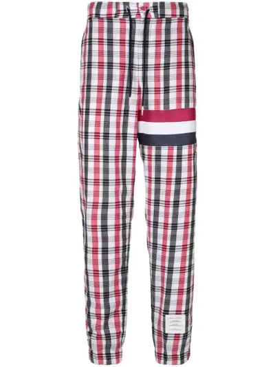 Thom Browne Madras Check Seamed Stripe Sweatpants - Multicolour