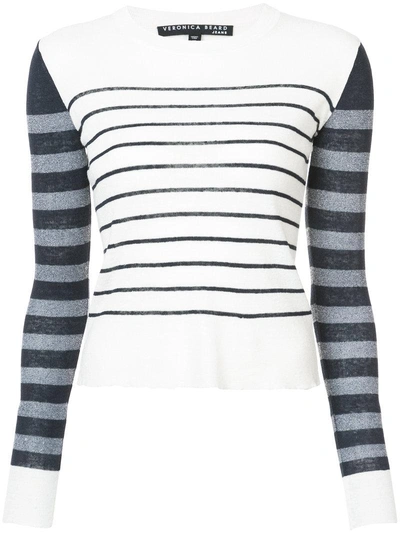 Veronica Beard Brae Striped Sweater - White