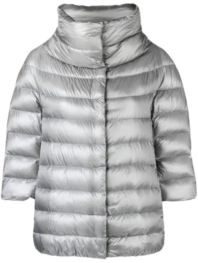 Herno Zipped Padded Jacket In Grey