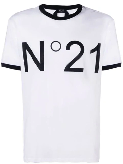 N°21 Logo印花全棉t恤 In White