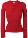 Kenzo Cut-out Fitted Jumper In Red