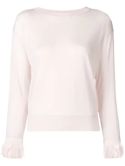 Max Mara Studio Feather Trimmed Sweater - Pink