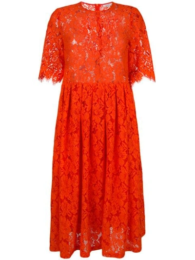 Ganni Eyelash Lace Dress - Orange