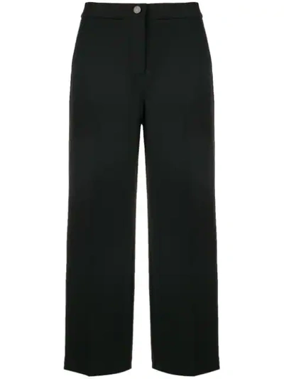 Blugirl Cropped Wide-legged Trousers - Black