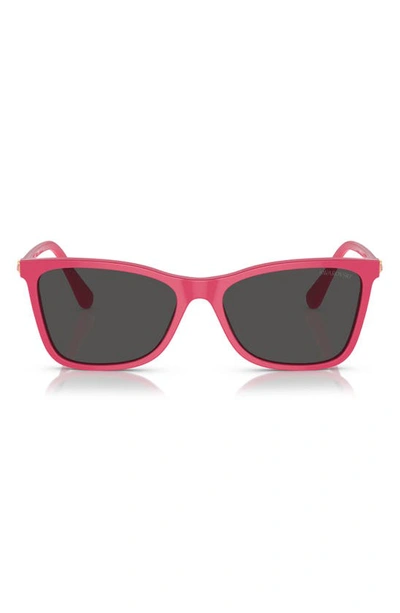 Swarovski 55mm Rectangular Sunglasses In Fuchsia