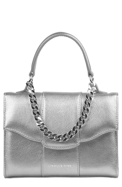 Liselle Kiss Meli Leather Top Handle Bag In Silver/ Silver