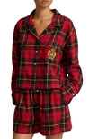 Polo Ralph Lauren Crop Organic Cotton Short Pajamas In Wallace Plaid