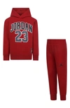 Jordan Kids' Graphic Fleece Hoodie & Joggers Set In Gym Red