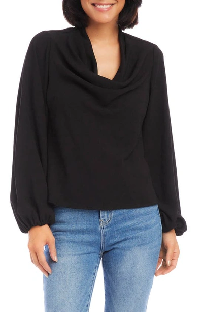 Karen Kane Cowl Neck Top In Black