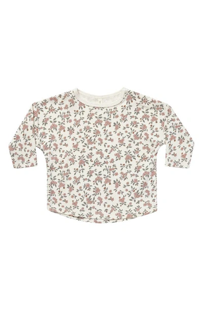 Quincy Mae Babies' Meadow Floral Brushed Jersey T-shirt In Ivory