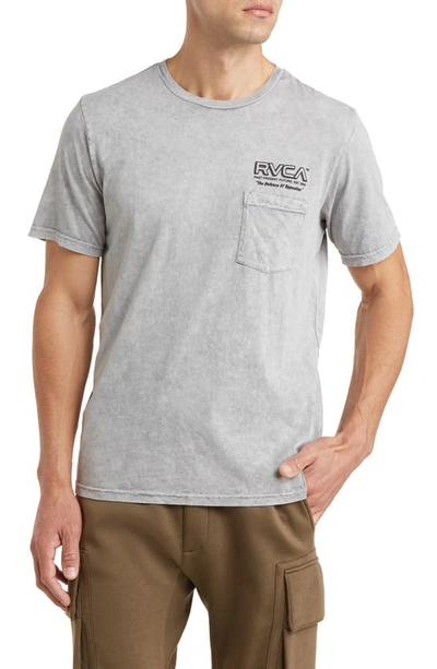 Rvca Foreman Cotton Graphic Pocket T-shirt In Light Grey Shock Wsh