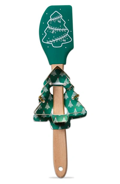 Tag Spruce Tree Cookie Cutter & Spatula Set In Green