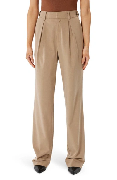 Sophie Rue Lexington Pleated Trousers In Camel