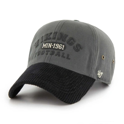 47 ' Charcoal Minnesota Vikings Ridgeway Clean Up Adjustable Hat