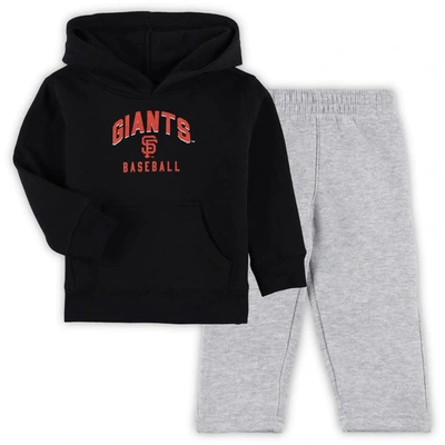 Outerstuff Kids' Toddler Black/gray San Francisco Giants Play-by-play Pullover Fleece Hoodie & Pants Set