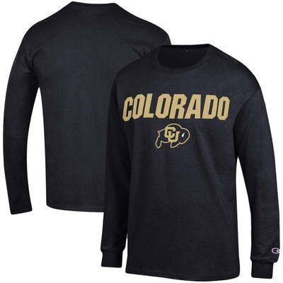 Champion Black Colorado Buffaloes Straight Over Logo Long Sleeve T-shirt