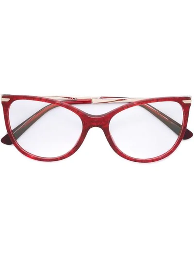 Bulgari Cat Eye Glasses In Red