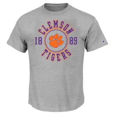 Champion Heather Grey Clemson Tigers Big & Tall Circle Logo T-shirt