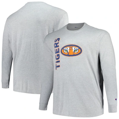 Champion Heather Grey Auburn Tigers Big & Tall Mascot Long Sleeve T-shirt