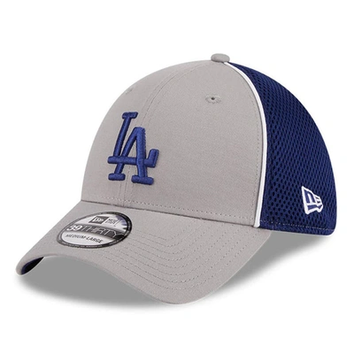 New Era Gray Los Angeles Dodgers Pipe 39thirty Flex Hat