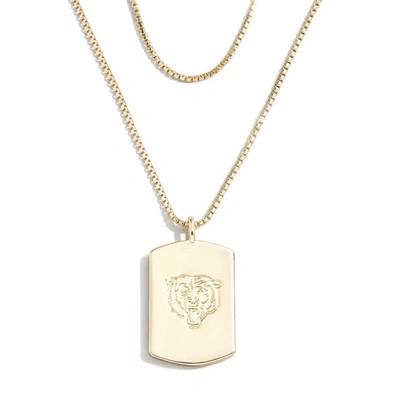 Wear By Erin Andrews X Baublebar Chicago Bears Gold Dog Tag Necklace