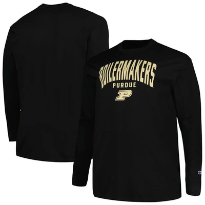 Champion Black Purdue Boilermakers Big & Tall Arch Long Sleeve T-shirt