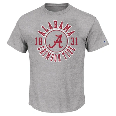 Champion Men's  Heather Gray Alabama Crimson Tide Big And Tall Circle Logo T-shirt