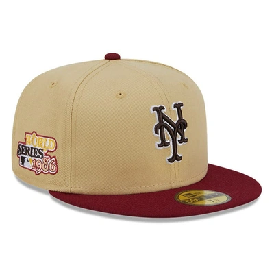 New Era Vegas Gold/cardinal New York Mets 59fifty Fitted Hat