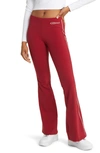 Iets Frans Piped Flare Leg Yoga Pants In Burgundy