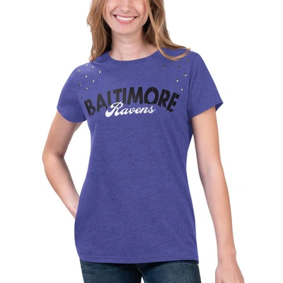 G-iii 4her By Carl Banks Heathered Purple Baltimore Ravens Main Game T-shirt