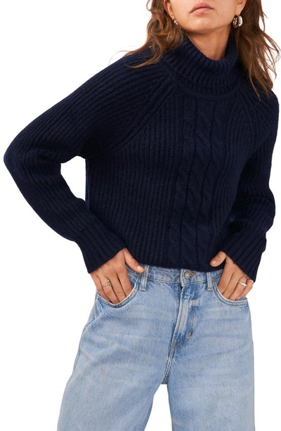 1.state Back Cutout Turtleneck Jumper In Classic Navy