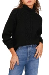 1.state Back Cutout Turtleneck Sweater In Rich Black