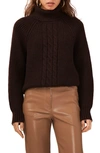 1.state Back Cutout Turtleneck Sweater In Chocolate