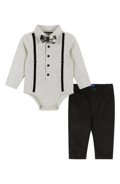 Andy & Evan Babies' Infant Boys Heather Cream Suspenders Set In Light Beige