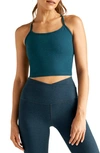 Beyond Yoga Space Dye Crop Tank In Blue Gem Heather