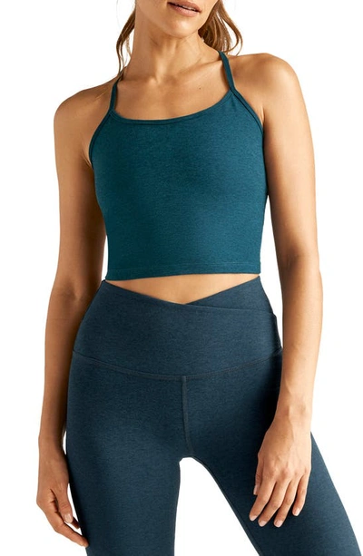 Beyond Yoga Space Dye Crop Tank In Blue Gem Heather