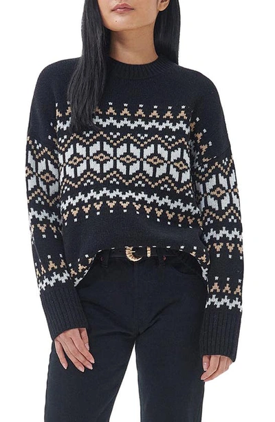 Barbour Cleaver Fair Isle Wool Blend Sweater In Blue