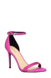 Guess Kabaile Ankle Strap Sandal In Pink Satin