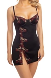Oh La La Cheri Esmerelda Underwire Chemise In Cheri Holiday/ Black