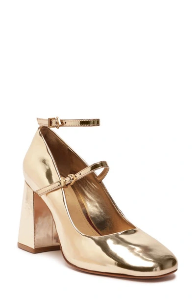 Schutz Dorothy Mary Jane Pump In Gold