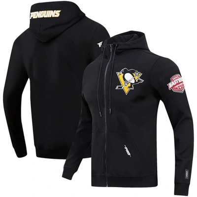 Pro Standard Black Pittsburgh Penguins Classic Chenille Full-zip Hoodie Jacket