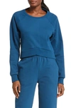 Beyond Yoga Uplift Crop Sweatshirt In Blue Gem