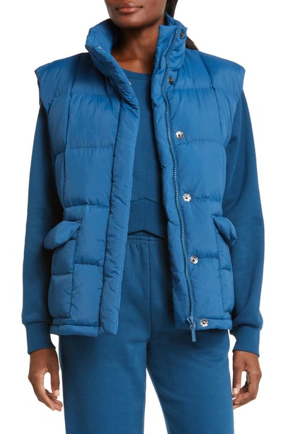 Beyond Yoga Quilted Puffer Vest In Blue Gem