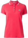 Moncler Piped Collar Polo Shirt In Fuxia