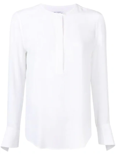 Equipment Collarless Blouse In White