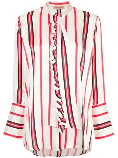 Maggie Marilyn Let's Be Frank Striped Button-front Silk Shirt In Pink