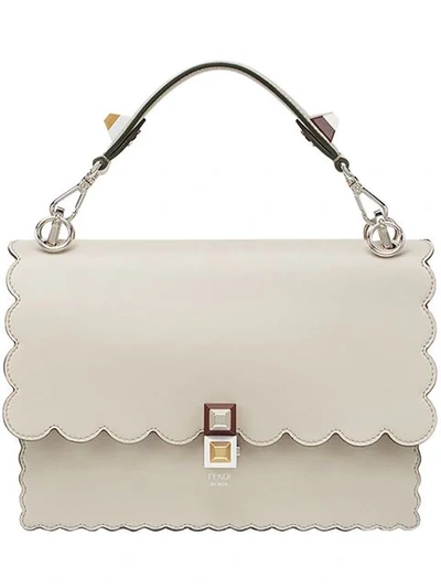 Fendi Nude Kan I Leather Shoulder Bag In Neutrals