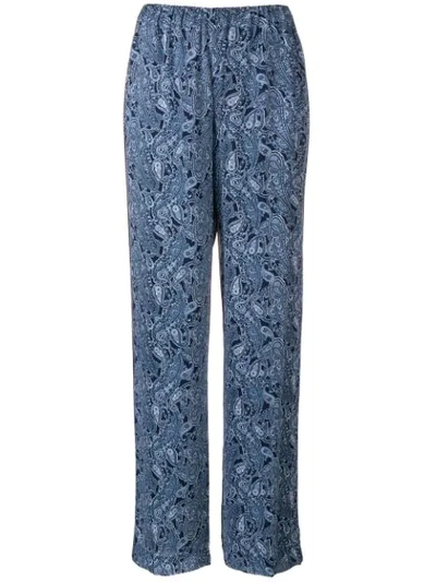 Michael Michael Kors Paisley Print Trousers In Blue